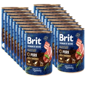 Brit Premium by Nature Vepřové maso s průdušnicí 18x400g