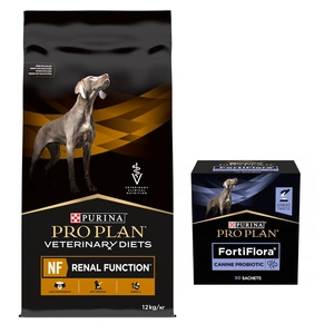 PURINA Veterinary PVD NF Renal Function 12kg + PURINA PVD FortiFlora Dog 30 x 1g