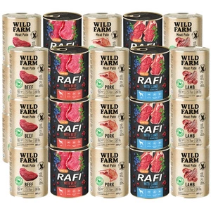 DOLINA NOTECI Rafi + WILD FARM Meat Pate Mix příchutě 30x800g