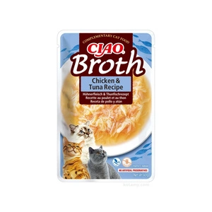 INABA Ciao Broth doplněk stravy pro kočky s příchutí kuřete a tuňáka ve vývaru 40g