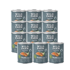 WILD FARM Superfood Salmon (losos s cuketou, sladkými bramborami a bylinkami) 12x800g krmivo pro psy bez obilovin