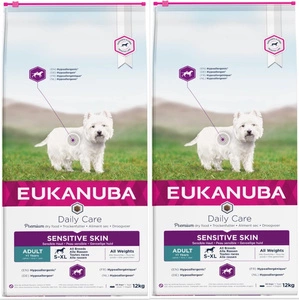 EUKANUBA Daily Care Adult Sensitive Skin 2x12kg