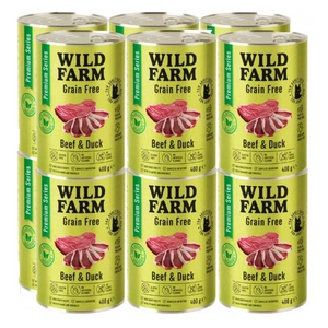 WILD FARM Premium Grain Free Beef and Duck 12x400g - krmivo pro kočky bez obilovin