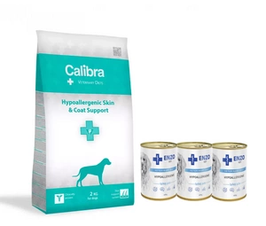 Calibra Veterinary Diets Dog Hypoallergenic 2kg + ENZO VET Hypoalergenní dieta s krůtím masem pro psy 3x400g