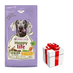 VERSELE-LAGA Happy Senior with Chicken 12,5 kg – krmivo pro starší psy s kuřecím masem + překvapení pro psa ZDARMA