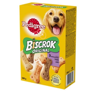 PEDIGREE® Biscrok™ Multi Mix 500 g - doplňkové krmivo pro dospělé psy s kuřecí, hovězí a jehněčí příchutí