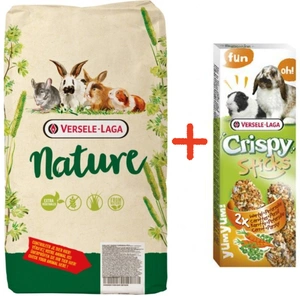 VERSELE-LAGA Cuni Nature 9kg + VERSELE LAGA Crispy Sticks Rabbits-Guinea Pigs Carrot & Parsley 110 g – 2 tyčinky s příchutí mrkve a petržele pro králíky a morčata ZDARMA