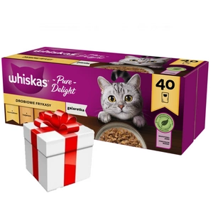WHISKAS Adult sáčky 40 x 85 g Drůbeží hranolky + Překvapení pro kočku