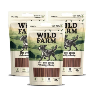 WILD FARM hovězí tyčinky pro psy 3x80g