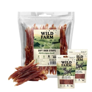 WILD FARM Měkké kachní proužky 500g pamlsky pro psy + WILD FARM měkká kachní prsa 2x80g