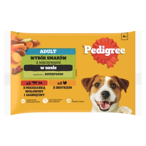 PEDIGREE Hovězí maso s jehněčím masem / Krůta s mrkví 4x100g