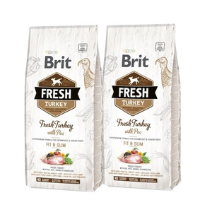 Brit Fresh Krůtí maso a hrášek Adult Fit &amp; Slim 2x12kg