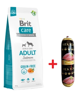 BRIT CARE Grain-free Adult Salmon 12 kg + Hektor 900 g