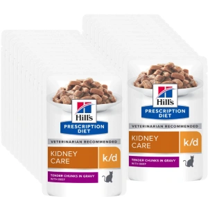 HILL'S PD Prescription Diet Feline k/d Kidney Care Hovězí 24x85g - kapsička