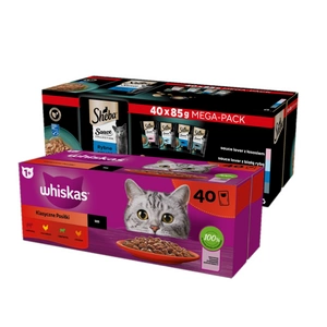 WHISKAS/Sheba Adult sáčky 80x85g Mix příchutě