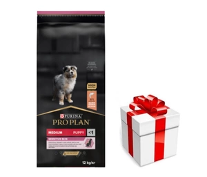 Purina Pro Plan Medium Puppy Sensitive Optiderma 12kg + PŘEKVAPENÍ PRO PSA