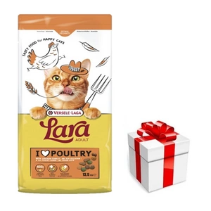 VERSELE-LAGA Lara Adult Turkey & Chicken 12,5 kg - krmivo pro dospělé kočky s krůtím a kuřecím masem + překvapení pro kočku ZDARMA