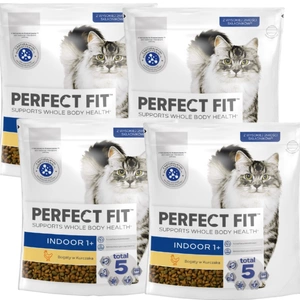 PERFECT FIT (Indoor 1+) 4x750g Bohaté na kuřecí maso - suché krmivo pro domácí kočky