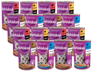 WHISKAS konzerva pro dospělé kočky 24x400g MIX