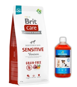 Brit Care Sensitive Venison & Potato 12 kg + LAB V Lososový olej pro psy a kočky 500ml