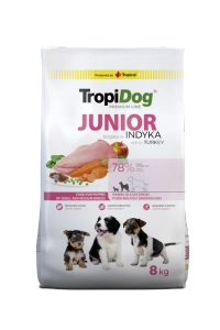 TROPIDOG Premium Junior pro malá a střední plemena s lososem a rýží 8kg