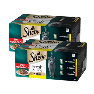 Sheba Fresh & Fine drůbeží výběr ve šťávě pro dospělé kočky 100x50 g