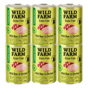 WILD FARM Premium Grain Free Wild Boar and Chicken 6x400g - krmivo pro kočky bez obilovin