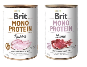 BRIT MONO PROTEIN RABBIT 12x400g + BRIT MONO PROTEIN LAMB 12x400g