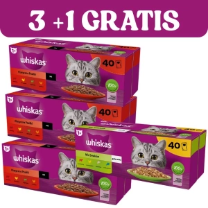 WHISKAS Adult sáčky 120x85g Klasické jídlo + 40x85g ZDARMA