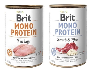 BRIT MONO PROTEIN TURKEY 6x400g +BRIT MONO PROTEIN LAMB &amp; BROWN RICE 6x400g