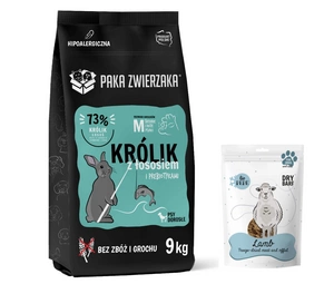 Paka Zwierzaka 9kg Seven’th Heaven-Rabbit s lososem 9kg + Lio PEPE Jehněčí (jehněčí plíce) lyofilizovaná pochoutka 50g ZDARMA