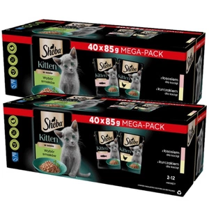 SHEBA Kitten flavour packet 80x85 g - kompletní vlhké krmivo pro koťata v omáčce (řezy s: losos, kuře)