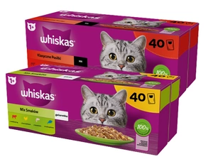 WHISKAS Adult sáčky 40 x 85 g Classic Meals + Whiskas výběrové menu v želé 40 x 85 g