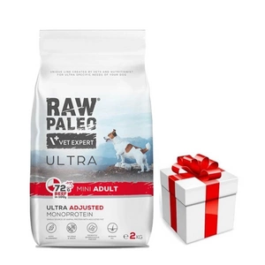 Vetexpert Raw Paleo Ultra Beef Adult Mini 8kg + překvapení pro vašeho psa ZDARMA