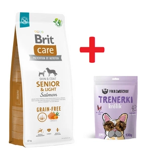 BRIT CARE Dog Grain-free Senior & Light Salmon 12kg + PAKA ZWIERZAKA - králik120g SLEVA 2%
