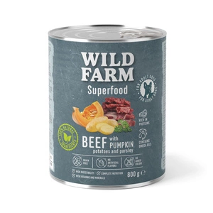 WILD FARM Superfood Beef (Hovězí s dýní, bramborami a petrželí) 800g krmivo pro psy bez obilovin