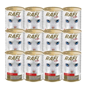 RAFI Kočičí kousky s hovězím masem v omáčce - konzerva 12x415g