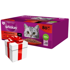 WHISKAS Adult 80 x 85 g Classic Meals + Překvapení pro kočku