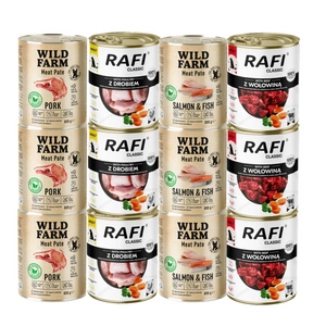 DOLINA NOTECI Rafi Classic + WILD FARM Pate Mix chutí 12x800g