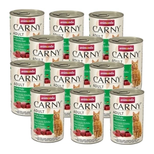 Animonda Cat Carny Adult příchuť: hovězí maso, krůta a králík 12x400g