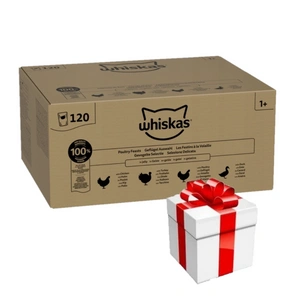 Whiskas Drůbeží hostina 120x85g Mokré krmivo pro dospělé kočky v želé + překvapení pro kočku ZDARMA