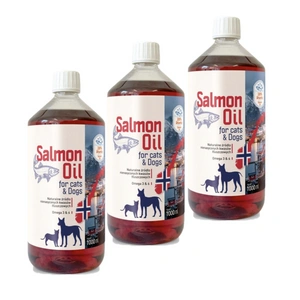 Lososový olej pro psy a kočky 3x1000 ml