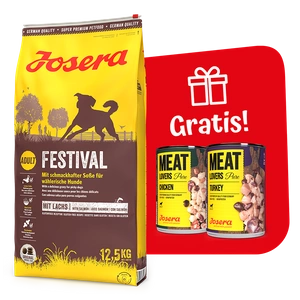 JOSERA Festival 12,5kg + 2x Meat Lovers Pure 400g GRATIS!!