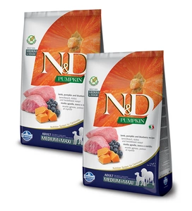Farmina N&amp;D Pumpkin Grain Free canine LAMB &amp; BLUEBERRY ADULT MEDIUM &amp; MAXI 2x12kg