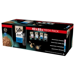 Sheba Sauce Collection s lososem bílou rybou tuňákem treskou 40 x 85 g