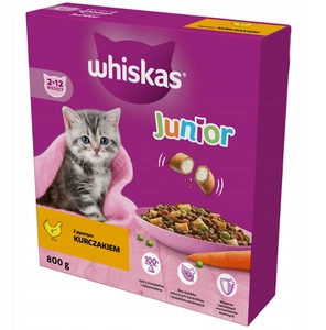 WHISKAS Junior 800 g - suché krmivo pro koťata, s lahodným kuřecím masem