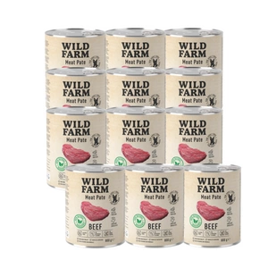 WILD FARM Pate Beef 12x800g bezlepkové krmivo pro psy