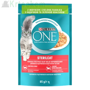 Purina One Sterilcat s krůtím masem a zelenými fazolkami 85g