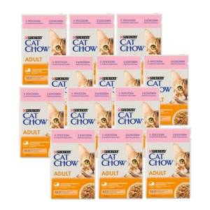 PURINA Cat Chow Krmivo pro dospělé kočky s lososem a zelenými fazolkami v želé 12x85g