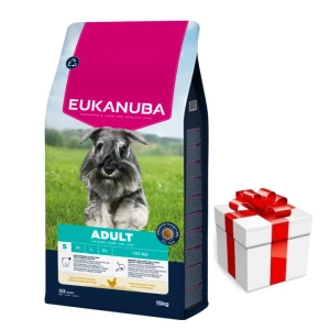 EUKANUBA Adult Small Breed Chicken 15kg + Překvapení pro psa